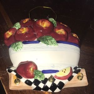 Flowered dish towel potholder key holder